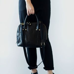 Ellington Black Leather Purse Crossbody Optional